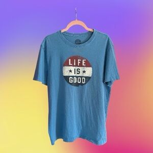 Life Is Good Vintage-Inspired Blue Graphic Tee